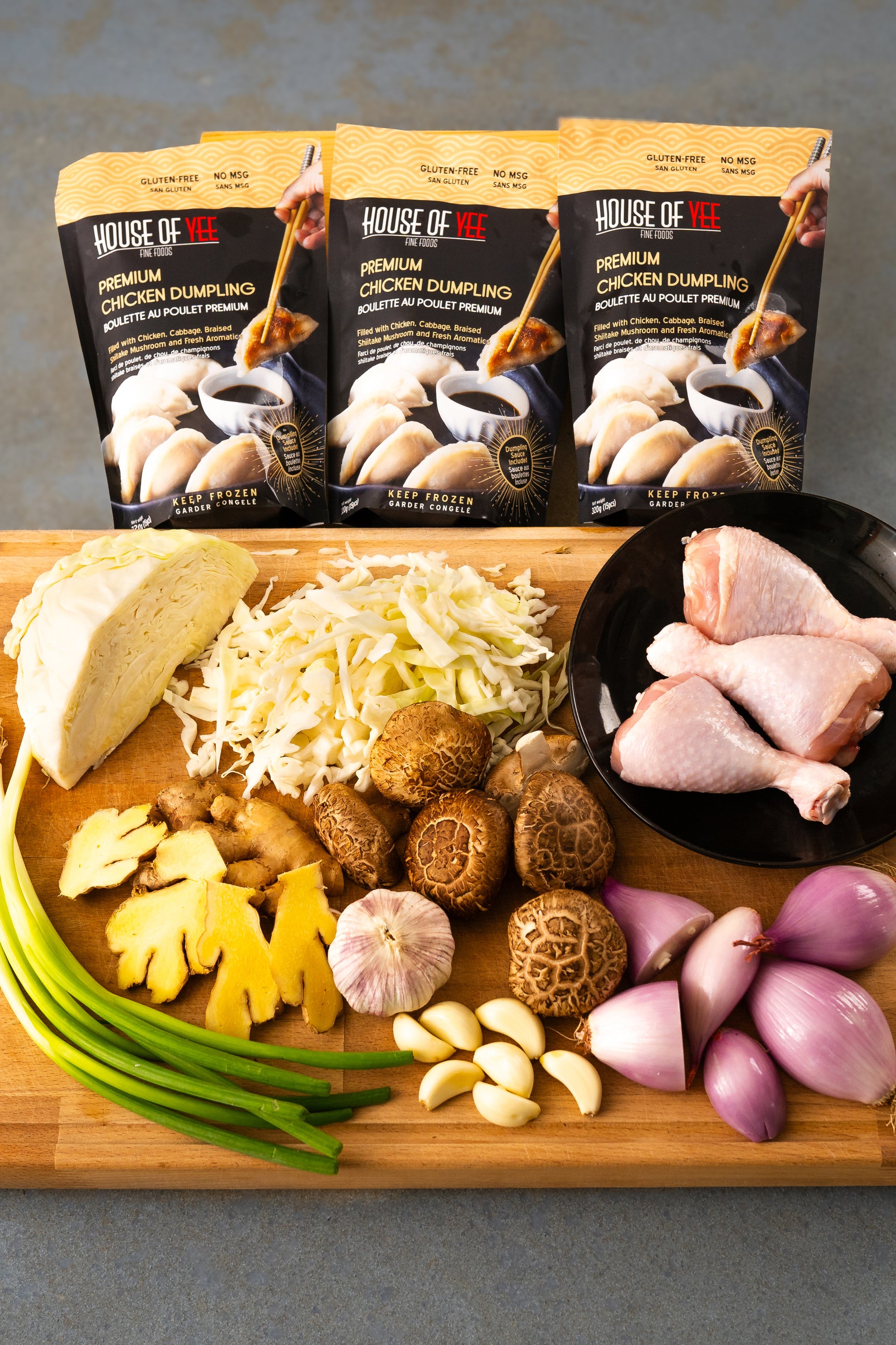 Braised Shiitake and Chicken Dumplings